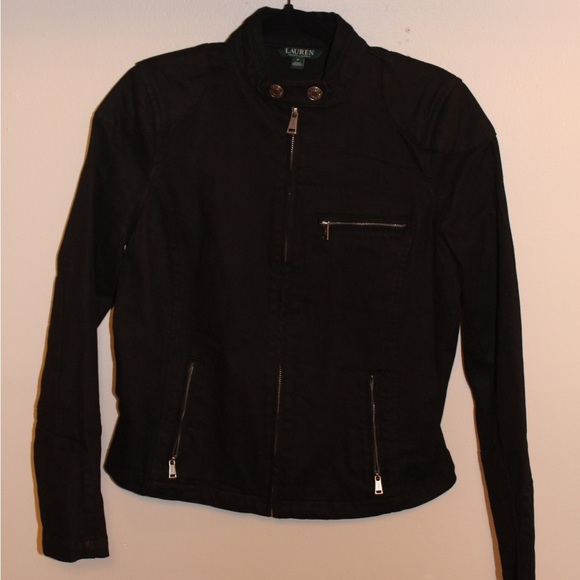 Ralph Lauren Black Utility Jacket with Streamlined Silhouette - Picture 1 of 9